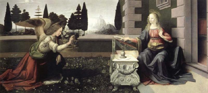 LEONARDO da Vinci The annunciation oil painting image